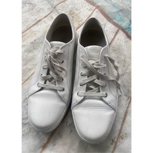 Fitflop Christophe Tumbled Urban White Soft Leather Fashion Sneaker, Size US 10